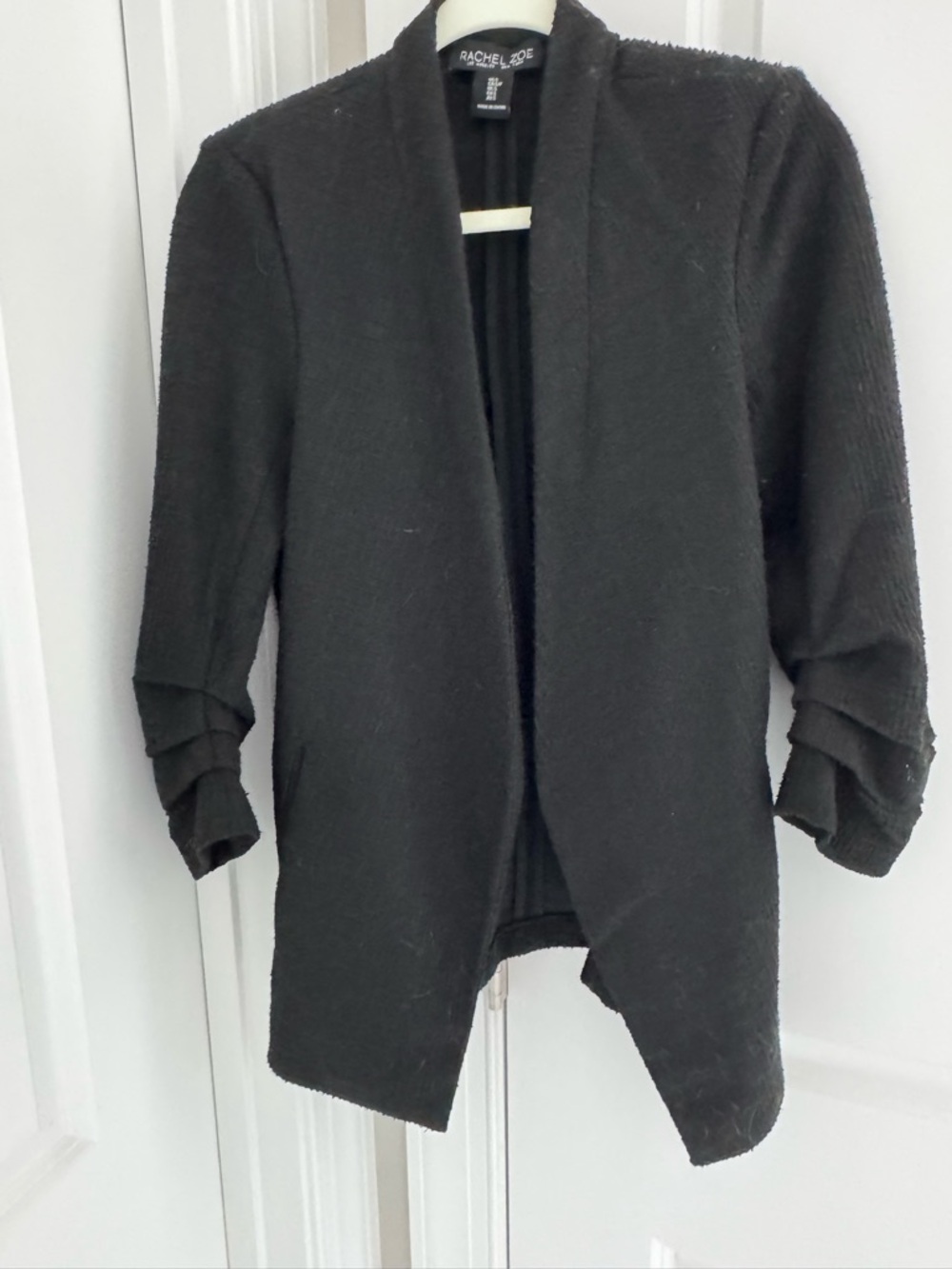 Rachel Zoe Black Open-Front Knit Cardigan